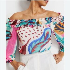 PatBO Multicolor Off-Shoulder Blouse